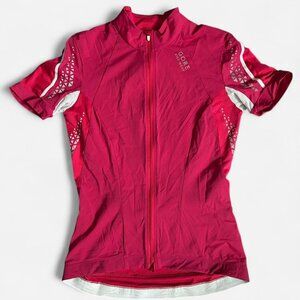 Gore bike wear zip up pink shirt with white accents